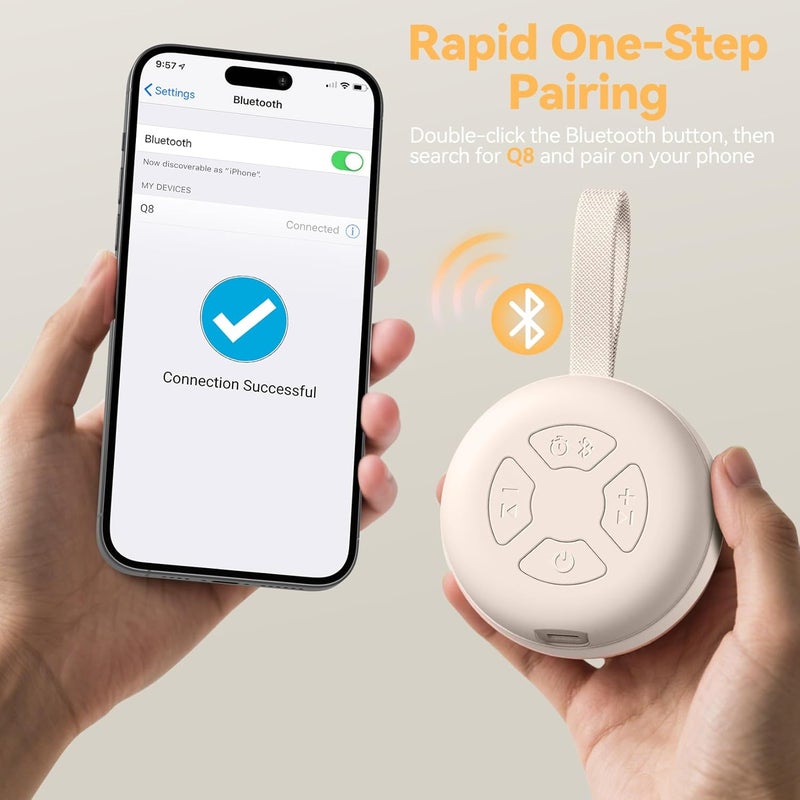 FENDALE Portable Sound Machine for Baby | White Noise | 12 Soothing Sounds | Noise Canceling for Travel, Office, Nursery | Baby Shower | Registry Gift | Sleep Soother for Babies Kids Adults | Putty - Image 5